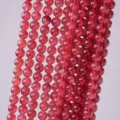 Natural pigeon blood red strawberry quartz round beads semi-finished DIY bracelet necklace wholesale - Natural Pigeon Blood Red Strawberry Crystal / Bead Diameter Approx 6mm