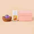Natural Crystal Ball Aromatherapy Ingot Wood Base Essential Oil Gift Box Set Here. - Amethyst Set