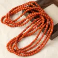 Natural red agate beaded multi-layer bracelet necklace, elegant jewelry accessory for women. - Multi-Loop 5A Mongolian Southern Red Agate (Approx. 108 Beads, Approx. 7-7.9mm)