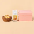Crystal ball essential oil diffuser gift box with wooden base and aroma oil for home decor - Yellow Calcite Kit