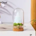 Opal crystal Christmas tree ornament with glass dome and cork base for home holiday decor - Opalite / 4x4x6cm White Box