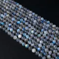 Natürliche Labradorit Edelstein Rundperlen Stränge für DIY Schmuckherstellung und Armbänder - Natürlicher Grauer Mondstein / 5mm (Ca. 95 Stk.)