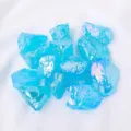 Blaues rohes Kristall-Cluster-Aromastein-Set, natürliches Quarz-Mineralien-Exemplar für Dekoration. - Galvanisiertes Hellblau