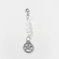 Portachiavi in pietra di cristallo bianco naturale con ciondolo segno zodiacale Sagittario, 7,5cm - Sagittario - Quarzo Ialino