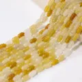 Natur gelbe Achat Kürbis Perlen DIY lose Stränge für handgemachte Schmuckherstellung Zubehör - Standkopfperle / 10x7mm (27er Pack) / Alter Gelber Jadeit