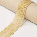 Natural yellow crystal faceted cube loose beads for DIY bracelet necklace jewelry accessories. - Citrine / 2.5mm