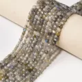 Natural Gray Faceted Crystal Loose Beads Cut Spacer Beads DIY Bracelet Necklace Jewelry - Labradorite / 5mm