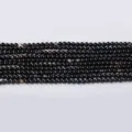 Fil de Perles en Agate Noire 4mm Perles en Cristal Naturel en Vrac pour Bijoux DIY - Agate Noir Marron / Perle Ronde 3.5-4mm