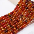 Natürliche Achat Abakus Perlen Strang für DIY handgemachte Schmuck Halskette und Ohrringe. - Abakusperlen / 11mm (ca. 47 Stück) / Roter Achat