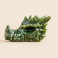 Natural serpentine jade dragon head carving ornament, exquisite crystal animal figurine decor. - Xiu Jade Dragon Head / Approx 8*4.5cm