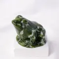 Natural Xiu jade frog sculpture ornament green gemstone animal desktop home decor item - Xiu Jade Frog (Head Up Large) / Approx 5cm