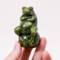 Natural jade frog carving figurine stone animal statue desktop tea pet decoration approx 6.5cm - Approx 6.5*3.5cm