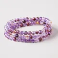 Natural crystal purple phantom quartz multi-circle beaded bracelet jewelry item. - Natural Purple Phantom Quartz Multi-wrap Bracelet (Approx 6mm)