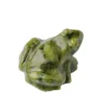 Green Jade Frog Carving Figurine Natural Stone Animal Ornament Tabletop Tea Pet Decor - Approx 4cm
