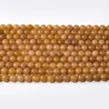 Natural yellow stone round beads semi-finished loose beads for DIY handmade jewelry necklace making - Orange Aventurine Round Bead / 10mm