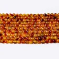 Natural agate gemstone loose beads for DIY jewelry making, round crystal spacer beads strand. - Multicolor Floating Flower Chalcedony / 10mm