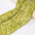Natural green gemstone round beads semi-finished strands for DIY jewelry making bracelets. - Imitation Hetian Jade Round Bead / 10mm