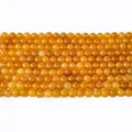 Natural yellow agate round beads for DIY bracelet necklace gemstone spacing beads. - Golden Silk Jade Agate Long Strand / 10mm