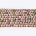 Natural stone pink green agate round beads loose DIY crystal necklace bracelet spacer beads - Pink Chalcedony (Strand) / 10mm