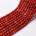 Natural red agate round gemstone beads loose strands for DIY jewelry making bracelets necklaces - Coral Red Chalcedony (Strand) / 10mm
