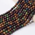 Natural stone round gemstone beads semi-finished loose beads for DIY bracelet parts - Optimized Tourmaline Round Bead (Strand) / 10mm