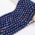 Natural stone round beads loose beads for DIY crystal necklaces bracelets spacing beads - Blue Lapis-Style with Spots (Strand) / 10mm