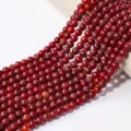 Natural red agate stone round loose beads for DIY jewelry making, bracelets and necklaces. - Faux Red Agate Round Bead / 8mm