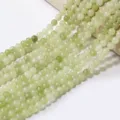 Natural green stone round beads semi-finished loose beads for DIY handmade jewelry making. - Light Green Round Gemstone / 8mm