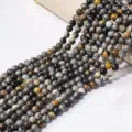 Natural stone round agate beads semi-finished loose strands for DIY crystal bracelet necklace. - Bamboo Agate Round Bead / 8mm