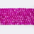 Purple agate round gemstone beads semi finished loose beads for DIY jewelry making bracelets. - Peach Chalcedony Round Bead / 8mm