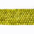 Natural stone round beads semi-finished loose beads for DIY handmade jewelry necklace making. - Avocado Green / 8mm