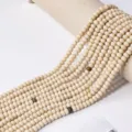 Weisse Achat Abakus Perlen Halbfertigware Schmuck DIY Halskette Armband Bastelbedarf - Abakusperlen / 6mm (ca. 87 Stück) / Weißer Fossiliestein
