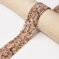 Natural multicolor faceted cube loose beads gemstone semi-finished DIY bracelet jewelry variant - Deep Tourmaline / 2.5mm
