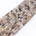 Natürliche Edelstein Kristall Perlen Rundperlen für DIY Schmuck Armband Zubehör - Natürlicher Schwarzer Rutilquarz / 6mm (ca. 60 Stück)