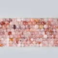 Natürliche Rote Achat Perlen Kristall Runde DIY Armband Schmuckherstellung Halbfertig - Natürlicher Hämatoid-Quarz / 6mm (ca. 60 Stück)