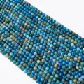 Blaue Edelstein Perlen rund fuer DIY Schmuckherstellung Armband Zubehoer Halbzeug großhandel. - Natürlicher blauer Apatit / 6mm (ca. 60 Stück)