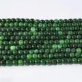 Natürliche grüne Achat Perlen Halbfertigstränge für DIY Schmuckherstellung und Halsketten. - Perlen im antiken Stil / 10mm (Ca. 40 Stück) / Grüner Achat