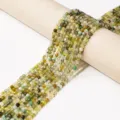 Natural crystal faceted square loose beads for DIY handmade bracelets and necklaces jewelry making - Moss Agate / 5mm