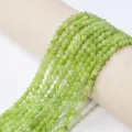 Perles rondes en cristal vert naturel en vrac DIY bracelet de pierres précieuses 4mm - Péridot Clair / Perle Ronde 4mm