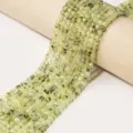 Natural crystal faceted loose beads semi-finished for DIY bracelet necklace jewelry making - Translucent Green Rutilated Quartz / 2.5mm