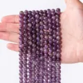 Natürliche lila Amethyst Edelstein runde Perlen Stränge für DIY Armband Schmuck Teile - Natürlicher Amethyst / Perlendurchmesser ca. 5mm, ca. 95 Stück