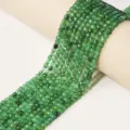 Green faceted square crystal loose beads semi-finished jewelry DIY bracelet necklace making parts - Green Agate / 4mm