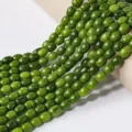 Natürliche grüne Achat Tonnenperlen Halbzeuge Strang DIY Schmuckherstellung Halskette Ohrringe - Rocailles-Perlen / 8mm (38er Pack) / Olivenfarbener Chalcedon