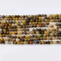 Perles rondes en cristal naturel et agate pour fabrication de bracelets et colliers en gros - Oeil de Tigre Coloré / Perle Ronde 4mm
