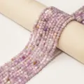 Natural faceted square crystal beads purple pink gemstone loose beads for DIY jewelry making - Kunzite / 5mm