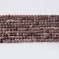 Perles rondes en cristal naturel de 4mm perles en vrac pour fabrication de bijoux bracelets. - Pierre de Lune Gris Violet Clair / Perle Ronde 4mm