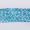 Perles Rondes en Cristal Bleu 4mm Perles Vrac DIY Semi-Finies Agate Bracelet Collier Accessoires - Agate Bleu Ciel / Perle Ronde 4mm