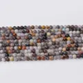 Perles en agate et cristal naturel, perles rondes colorées pour la fabrication de bijoux. - Pierre Mixte Rouge Gris / Perle Ronde 4mm