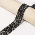 Faceted crystal cube loose bead strands for DIY jewelry making, necklace bracelet accessories. - Faceted Sugar Cube Snowflake Obsidian / 2.0mm
