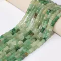 Natürliche grüne Achat Bambus Form Perlen Halbfertige Stränge für DIY Schmuckherstellung. - Bambusperlen / 12x8mm (ca. 30 Stk.) / Grüner Chalcedon